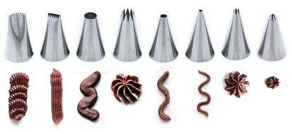 Cake Decorating Kit - 8 Seamless Piping Tips, 2 Reusable Cotton Pastry Bags, 2 Plastic Couplers &amp; 3 Spatulas -... N3