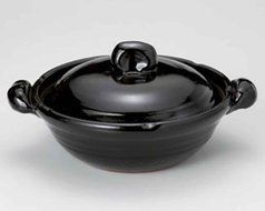 Black-Glaze for 5-6 persons 13.4inch Donabe Japanese Hot pot Black Ceramic Made in Japan