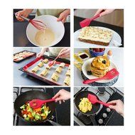 Karmax 5-Piece Premium Silicone Baking Utensils Set in Hygienic Solid Coating + Bonus Measuring Spoons Kit N3