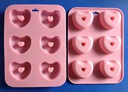 Lariy 1pcs 6 Holes Small Love Silicone Cake/Pudding/Chocolate Baking Pan DIY mold