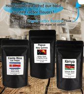 Single Origin Whole Bean Coffee Sampler, Artisanal Roasted Kenya AA, Costa Rica &amp; Papua New Guinea 3-2oz packages N6