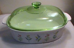 Corning My Garden French White 4 Qt. Oval Casserole with Lid