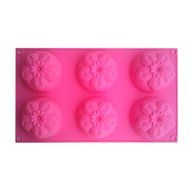 Fanhesheng 6 Cavities Silicone Baking Mold Cake Pan Handmade Biscuit Mold Flower Molds Color Random N3
