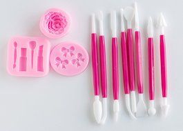Cake Decorating Supplies and Tools Bundle-3D Rose Flower Silicone Cake Mold, Silicone Cake Makeup Decoration Mold... N6