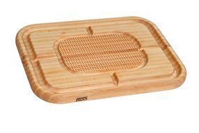 John Boos Carving Collection Pyramid Design Reversible Maple Cutting Board with Juice Groove and Pan, 24" x 18... N3