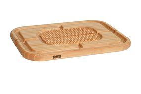 John Boos Carving Collection Pyramid Design Reversible Maple Cutting Board with Juice Groove and Pan, 24" x 18... N4