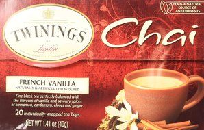 Twinings of London French Vanilla Chai Tea Bags 1.41 Ounces - 1 Box N5