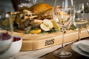 John Boos Carving Collection Pyramid Design Reversible Maple Cutting Board with Juice Groove and Pan, 24" x 18... N5