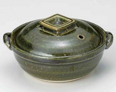 Oribe for 1-2 persons 5.5inch Donabe Japanese Hot pot Green Ceramic Made in Japan