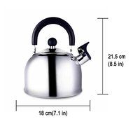 OCATO Safe Whistling Coffee and Tea Kettle Stainless Steel 2.4-Quart Silver Durable N6