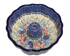 New Polish Pottery UNIKAT BUNDT PAN Boleslawiec CA Pattern U4080 Euro Stoneware