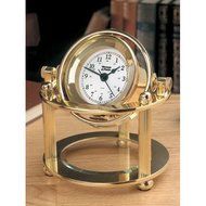 Weems &amp; Plath Solaris Desk Clock with Rectangular Brass Engraving Plate N2