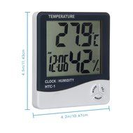 Toch Digital LCD Display Thermometer and Hygrometer with Clock, Calendar and Alarm Features N3