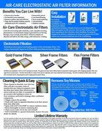 Air-Care 14x25x1 Gold Electrostatic Washable Permanent A/C Furnace Air Filter 94%