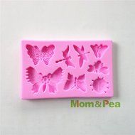Mom&amp;pea 0534 Butterfly Ladybird Dragonfly Shaped Silicone Mould for Fondant Cake Sugar Paste Cake Decoration 3d... N3