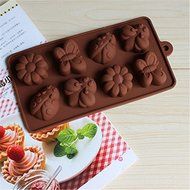 Witkey 8 Cavity The caterpillar snail Ice Cube Tray Fondant Silicone mold Sugar Mold Candy molds Chocolate Cake...