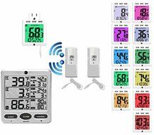 Ambient Weather WS-09 8-Channel Wireless Refrigerator / Freezer Thermometer Alarm Set N4