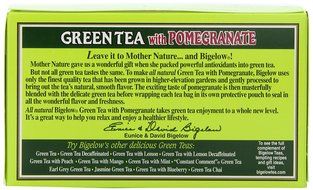 Bigelow Green Tea with Pomegranate 20-Count Boxes , Net weight 1.37 oz (Pack of 6) N2