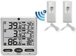 Ambient Weather WS-09 8-Channel Wireless Refrigerator / Freezer Thermometer Alarm Set N7