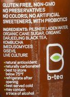B-tea Kombucha Raw Organic Tea, Only 2g of Sugar, Probiotics &amp; Prebiotic, Kosher, Original, Green Tea, Lemon Balm... N11