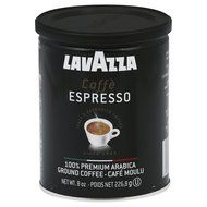 Lavazza Caffe Espresso Ground Coffee, Medium Roast 8 oz Cans Full Case of 12