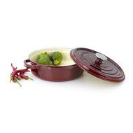 Essenso Grenoble Cast Iron Shallow Dutch Oven with with Four-Layer Enamel and Ceramic Coated Interior, Burgundy... N2