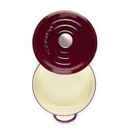 Essenso Grenoble Cast Iron Shallow Dutch Oven with with Four-Layer Enamel and Ceramic Coated Interior, Burgundy... N3