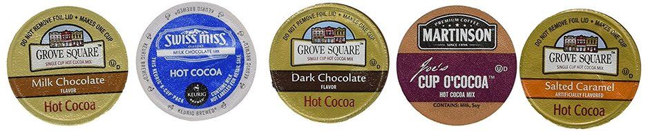 30-count Variety Hot Chocolate Cocoa Cup Sampler for Keurig&reg; K-cup&reg; Brewers - Swiss Miss, Grove Square and Martinson's