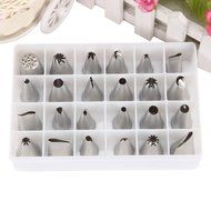 Matoen(TM) 1 Set 24pcs Cake Pastry Cream Piping Nozzles Decorating Stainless Steel