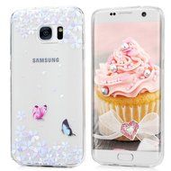 Badalink Galaxy S7 Edge Case Clear Soft TPU Rubber Skin Bumper Case Shockproof Flexible Easy Grip Colorful Painting... N45