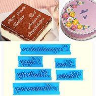 Happy Birthday Letters Cake Cutter Embosser Fondant Biscuit Cookie Baking Molds shopping