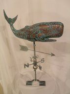 LARGE Handcrafted 3D 3- Dimensional WHALE Weathervane Copper Patina Finish N2