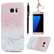 Badalink Galaxy S7 Edge Case Clear Soft TPU Rubber Skin Bumper Case Shockproof Flexible Easy Grip Colorful Painting... N52