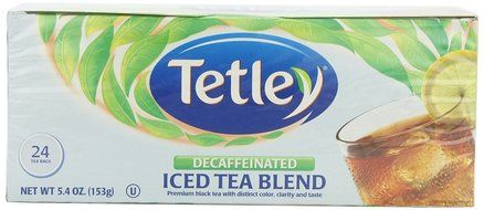 Tetley Naturally Decaffeinated Iced Tea Blend, Family Size, 24-Count Round Tea Bags (Pack of 6)