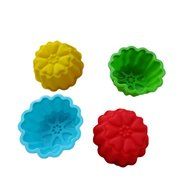 Pack of 10 Fantasy Flowers Jelly Pudding Silicone Cake Mold Pan 3.7"x2.7"x1.7" Color At Random