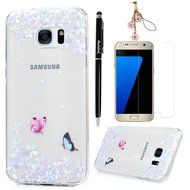 Badalink Galaxy S7 Edge Case Clear Soft TPU Rubber Skin Bumper Case Shockproof Flexible Easy Grip Colorful Painting... N69