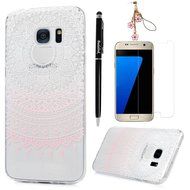 Badalink Galaxy S7 Edge Case Clear Soft TPU Rubber Skin Bumper Case Shockproof Flexible Easy Grip Colorful Painting... N71