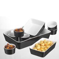 9 Piece Embossed Ring Bakeware Set Color: Black