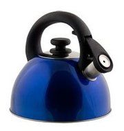 Home Basics Stainless Steel Tea Kettle (Blue)