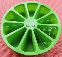 Creativemoldstore 1pcs 10 Holes Triangle Free Cutting Silicone Cake Baking Pan DIY Mold