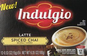 Indulgio Spiced Chai Latte, 12-Count Single Serve Cup for Keurig K-Cup Brewers N5