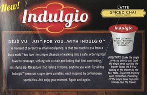 Indulgio Spiced Chai Latte, 12-Count Single Serve Cup for Keurig K-Cup Brewers N6