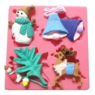 "Leaf Bell Snowman Elk Silicone Fandant Mold Chocolate Clay Mould" shopping