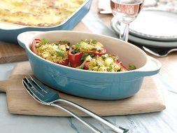 Denby Oven to Table 10-Inch Oval Casserole, 1.6-Liter, Blue N3
