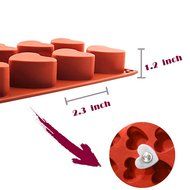 IC ICLOVER 8 - Cavity [Food Grade Silicone] Heart Shape Non-stick Mold for Soap Crayon Candle Bread Chocolate...