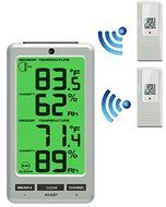 Ambient Weather WS-23-X2 Big Digit 8 Channel Wireless Thermo-Hygrometer with Two Remote Sensors N3