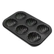 SCASTOE Baking Pan Cookie Candy Mold &amp; 6 Cavity Non Stick Metal Shell Shape Cake Mold