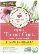 Traditional Medicinals Organic Lemon Echinacea Throat Coat Herbal Wrapped Tea Bags - 16 ct