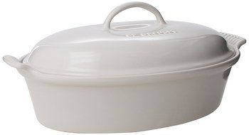 Le Creuset Stoneware 4-Quart Covered Oval Casserole, Cerise (Cherry Red)