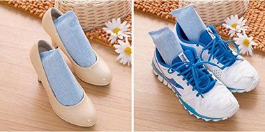 N.CHOOSE Natural Air Purifying Bags, Air Freshener and Shoe Deodorizer, Smelly Shoes Absorb Sweat Charcoal Bag... N6